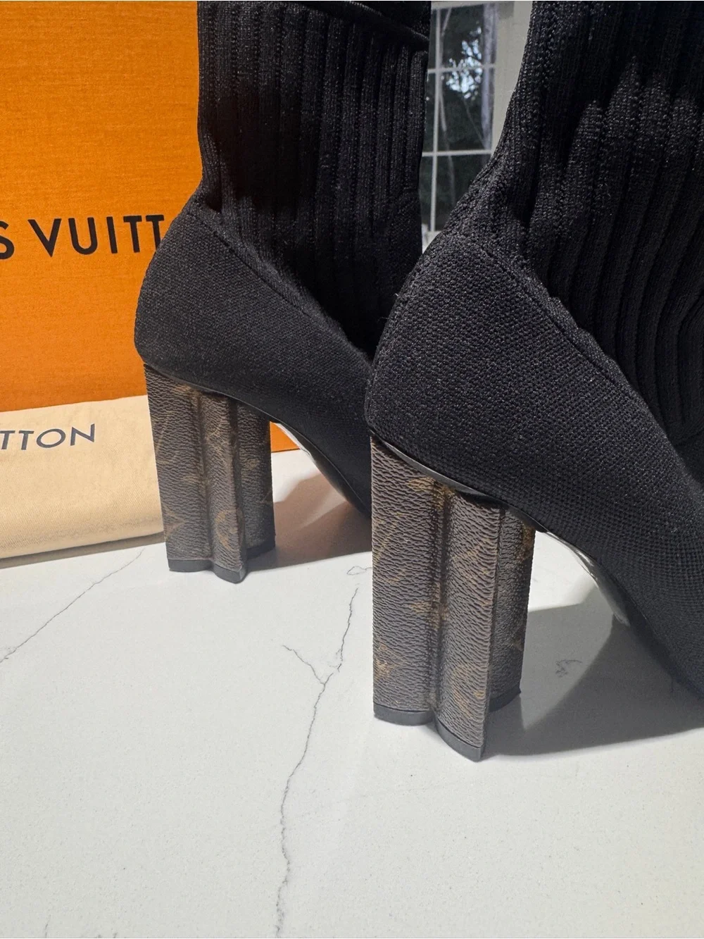 Louis Vuitton Black Knit Silhouette Ankle Boots